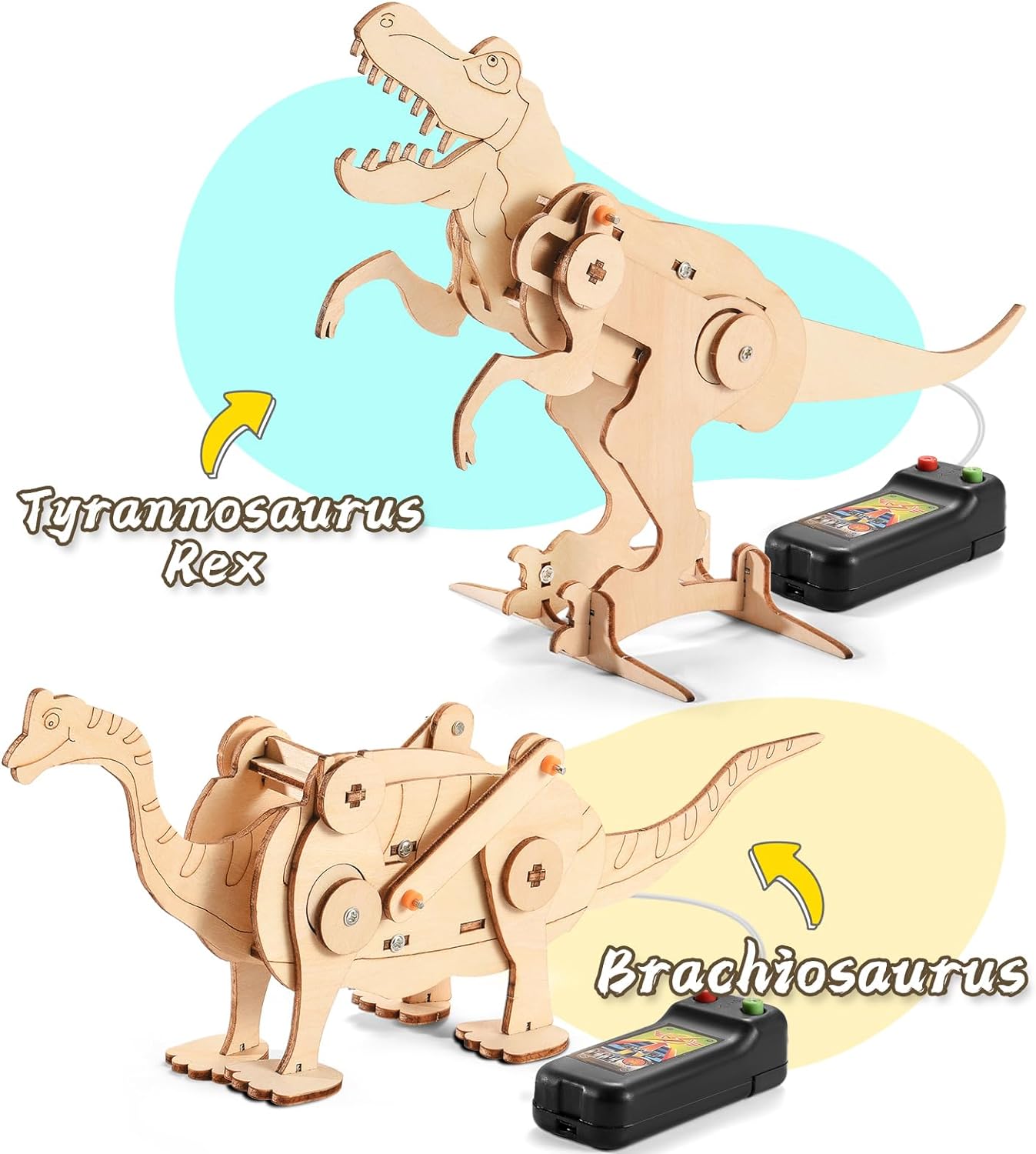 Houten Bouw dinosaurus Set l Dinosaurus STEM Pakket l Kinderen 8 tot 12 Jaar