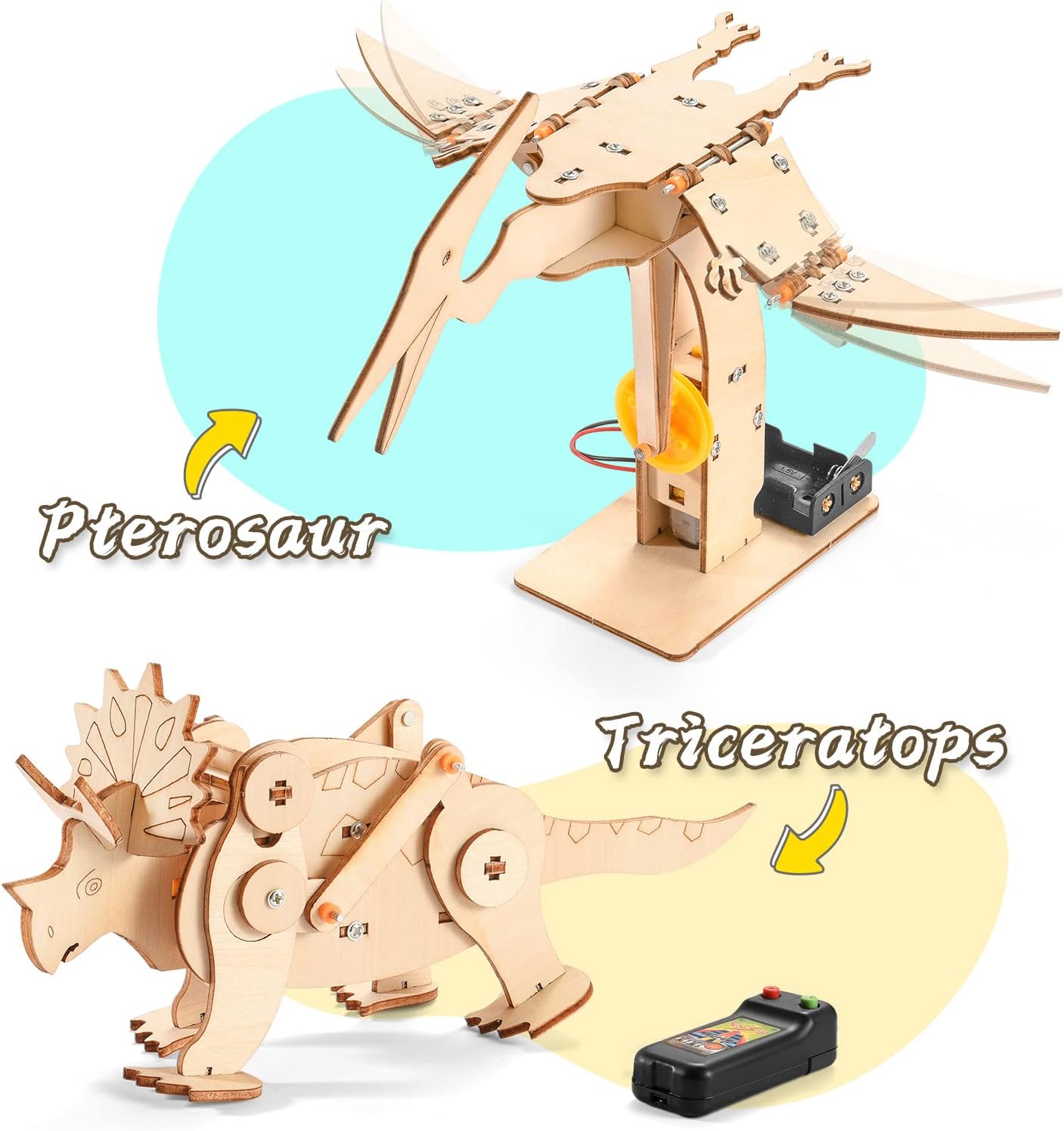 Houten Bouw dinosaurus Set l Dinosaurus STEM Pakket l Kinderen 8 tot 12 Jaar