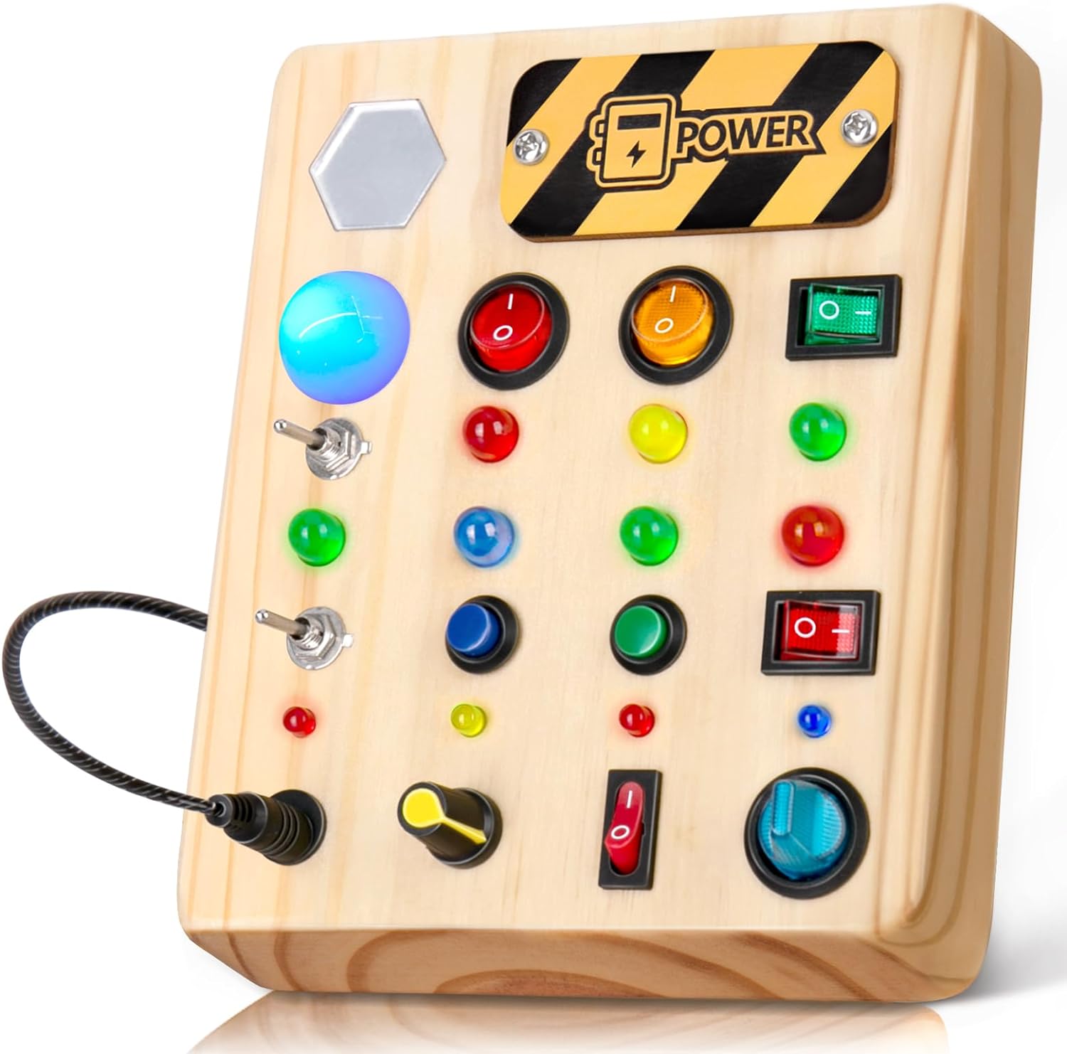 Montessori Sensorisch Busy Board 24 LED lampjes l Educatief Speelgoed 1 Jaar