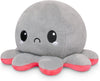 Omkeerbare Octopus Plushie - Paars + Blauw - Schattige Sensory Fidget knuffeldieren die je stemming laten zien, Boos Blauw + Gelukkig Paars, 4 inch