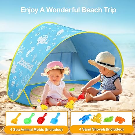 Baby Strandtent V2 l Pop Up Tent Luifel Zon Schuilplaats voor Baby's