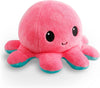 Omkeerbare Octopus Plushie - Paars + Blauw - Schattige Sensory Fidget knuffeldieren die je stemming laten zien, Boos Blauw + Gelukkig Paars, 4 inch