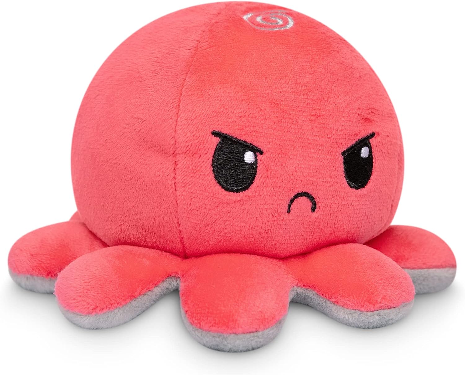 Omkeerbare Octopus Plushie - Paars + Blauw - Schattige Sensory Fidget knuffeldieren die je stemming laten zien, Boos Blauw + Gelukkig Paars, 4 inch