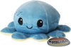 Omkeerbare Octopus Plushie - Paars + Blauw - Schattige Sensory Fidget knuffeldieren die je stemming laten zien, Boos Blauw + Gelukkig Paars, 4 inch