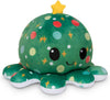 Omkeerbare Octopus Plushie - Paars + Blauw - Schattige Sensory Fidget knuffeldieren die je stemming laten zien, Boos Blauw + Gelukkig Paars, 4 inch