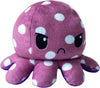 Omkeerbare Octopus Plushie - Paars + Blauw - Schattige Sensory Fidget knuffeldieren die je stemming laten zien, Boos Blauw + Gelukkig Paars, 4 inch