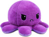 Omkeerbare Octopus Plushie - Paars + Blauw - Schattige Sensory Fidget knuffeldieren die je stemming laten zien, Boos Blauw + Gelukkig Paars, 4 inch