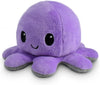 Omkeerbare Octopus Plushie - Paars + Blauw - Schattige Sensory Fidget knuffeldieren die je stemming laten zien, Boos Blauw + Gelukkig Paars, 4 inch