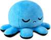 Omkeerbare Octopus Plushie - Paars + Blauw - Schattige Sensory Fidget knuffeldieren die je stemming laten zien, Boos Blauw + Gelukkig Paars, 4 inch