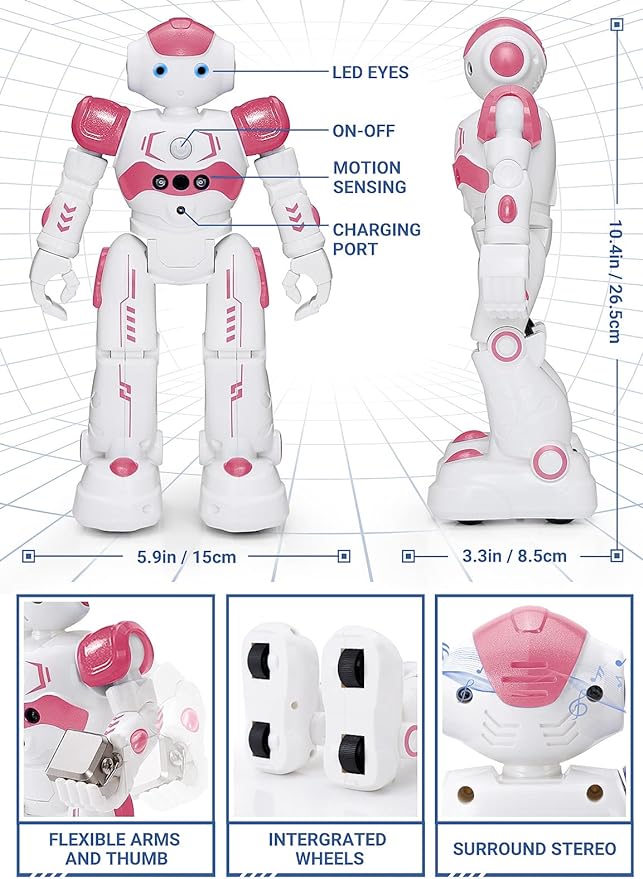 Robot met Afstandsbediening Roze l voor Kinderen 4 5 6 7 8 Jaar l Jongens & Meisjes