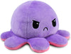 Omkeerbare Octopus Plushie - Paars + Blauw - Schattige Sensory Fidget knuffeldieren die je stemming laten zien, Boos Blauw + Gelukkig Paars, 4 inch