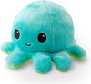 Omkeerbare Octopus Plushie - Paars + Blauw - Schattige Sensory Fidget knuffeldieren die je stemming laten zien, Boos Blauw + Gelukkig Paars, 4 inch