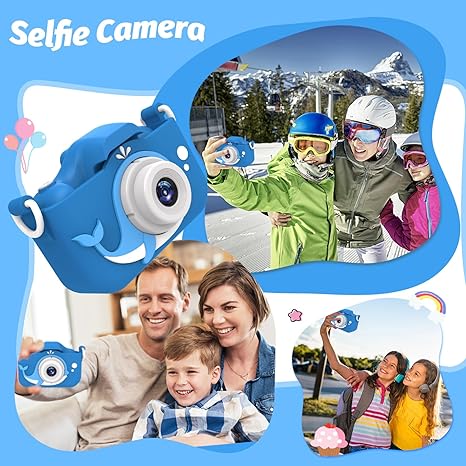 Digitale camera voor Kinderen l 8MP l Donkerblauw l 32GB SD-kaart