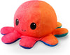 Omkeerbare Octopus Plushie - Paars + Blauw - Schattige Sensory Fidget knuffeldieren die je stemming laten zien, Boos Blauw + Gelukkig Paars, 4 inch