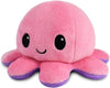 Omkeerbare Octopus Plushie - Paars + Blauw - Schattige Sensory Fidget knuffeldieren die je stemming laten zien, Boos Blauw + Gelukkig Paars, 4 inch