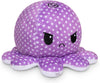 Omkeerbare Octopus Plushie - Paars + Blauw - Schattige Sensory Fidget knuffeldieren die je stemming laten zien, Boos Blauw + Gelukkig Paars, 4 inch