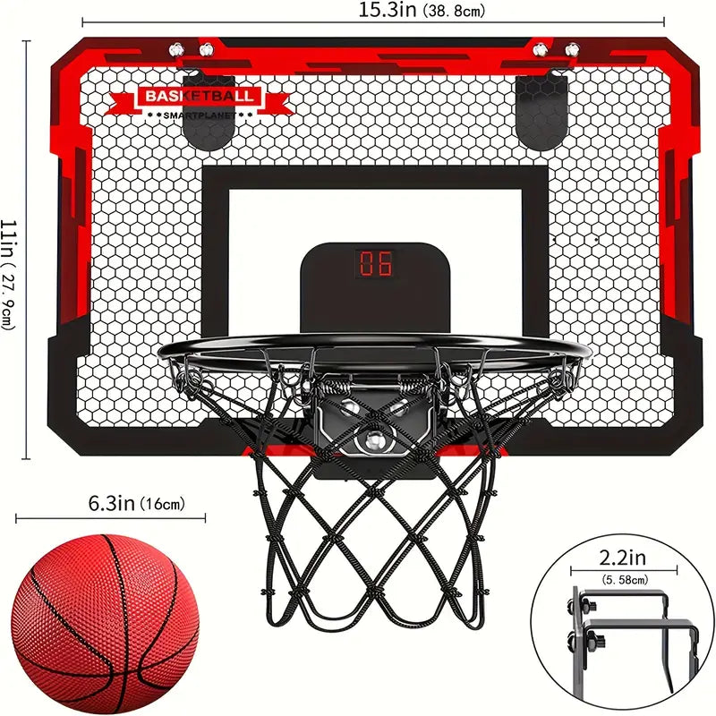 Basketbalnet voor Binnen en Buiten l Basketbalset met 2 Ballen Basketbal