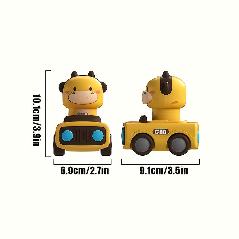 Press And Go Dieren Raceauto Speelgoed - Wrijving Voertuigenset | Perfect Verjaardags- & Kerstcadeau voor Kinderen