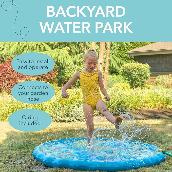 Speeltijd Water Mat (150 CM) voor Peuters 1 tot 3 Jaar