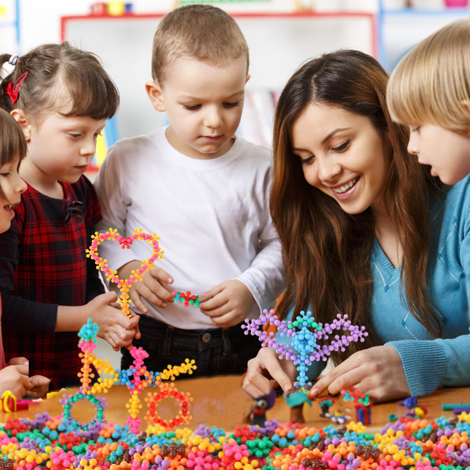 200 Stuks Bouwstenen STEM Speelgoed | Educatieve Schijven Sets Interlocking Solide Plastic voor Kleuters 3+ Jaar