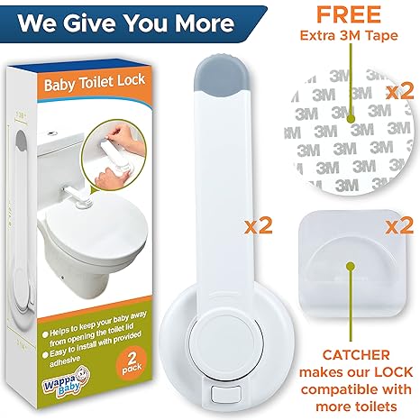 Wc Slot voor Baby (8-pack) l Toilet Slot l Kinderveiligheid & Beveiliging l Peuters & Baby's