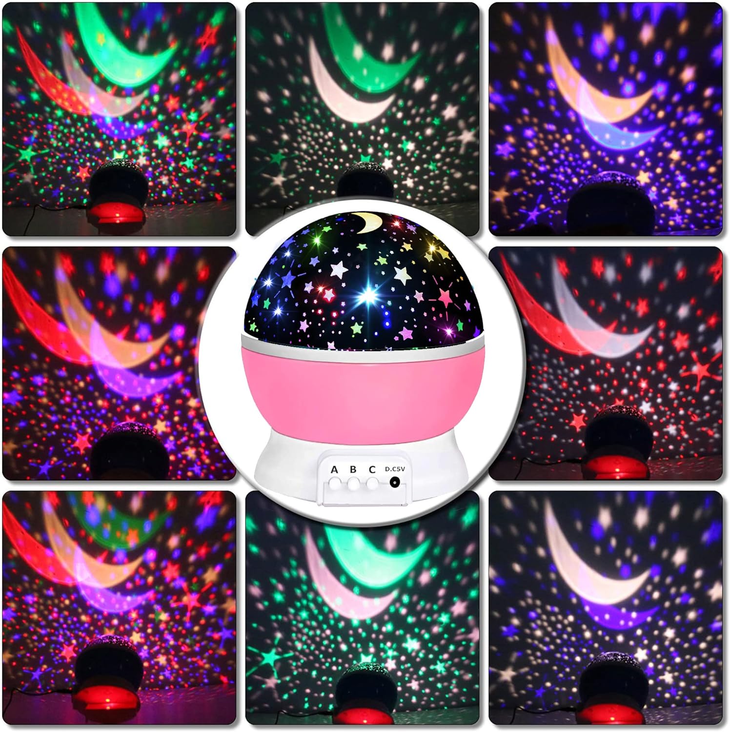 Sterren & Galaxy Projector Roze voor Kinderen van 2 tot 9 Jaar l Kinderkamer Lamp