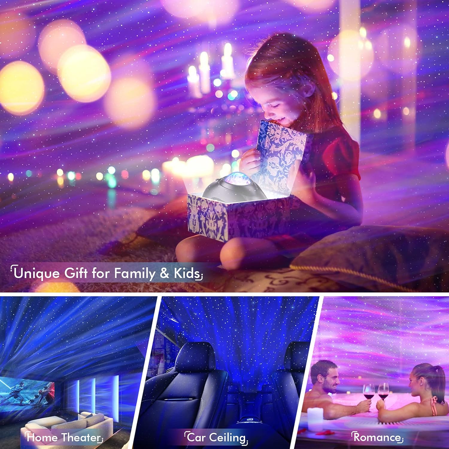 Sterren- & Galaxy Projector met Bluetooth Speaker, White Noise & Timer - LED Aurora Nachtlamp voor Slaapkamer | Perfect Kerst- & Verjaardagscadeau voor Kinderen & Volwassenen