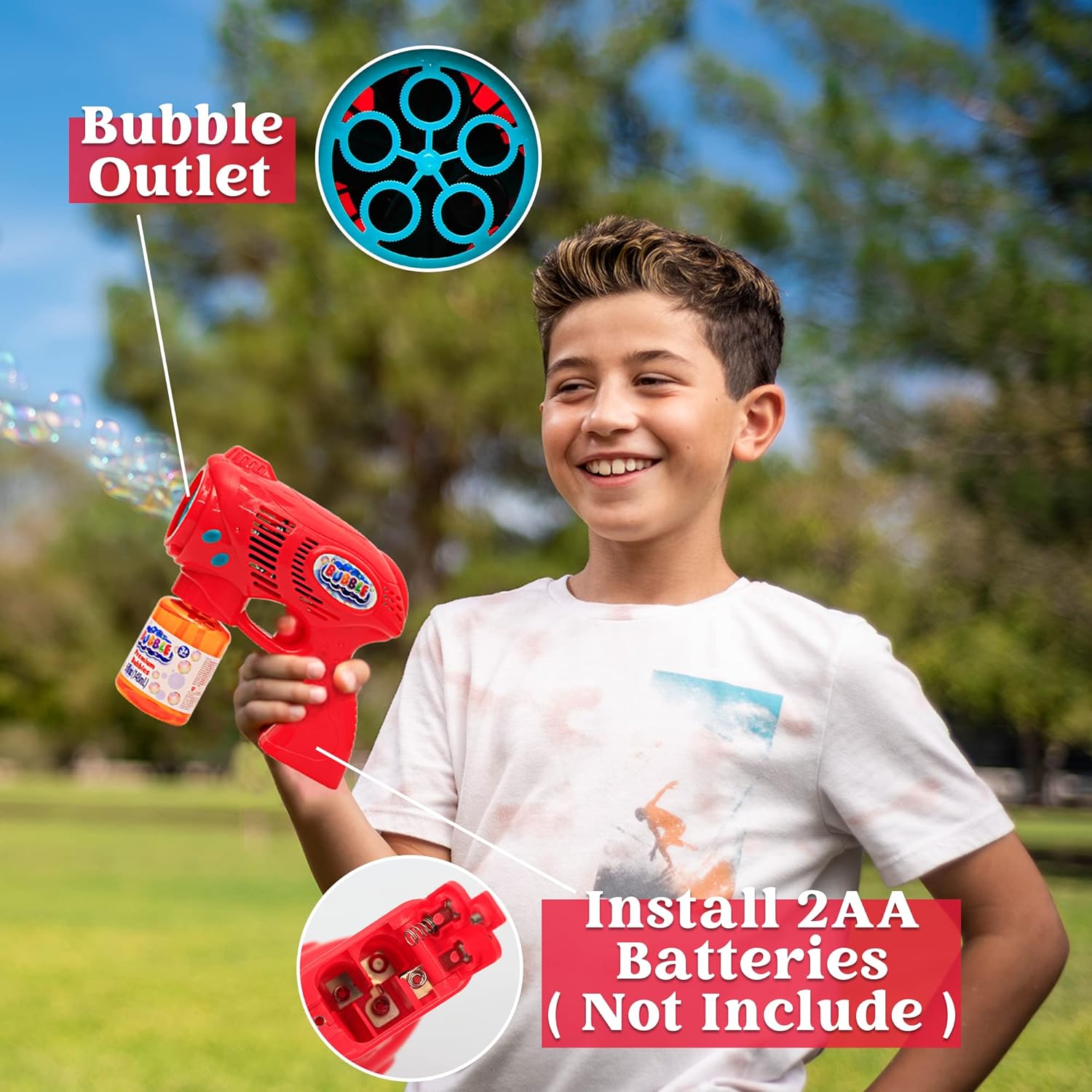 Kinder Bubbelpistool, navuloplossing, Bubbelpistolen Kinderen 4-8, Bubbel Machine Pistool voor Peuters 1-3, Bubbelpistool Blaster Speelgoed Buiten