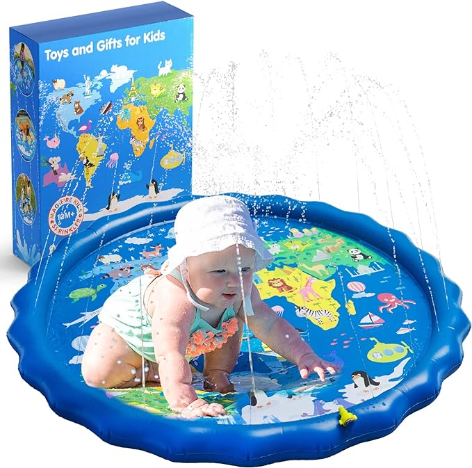 Speeltijd Water Mat (150 CM) voor Peuters 1 tot 3 Jaar