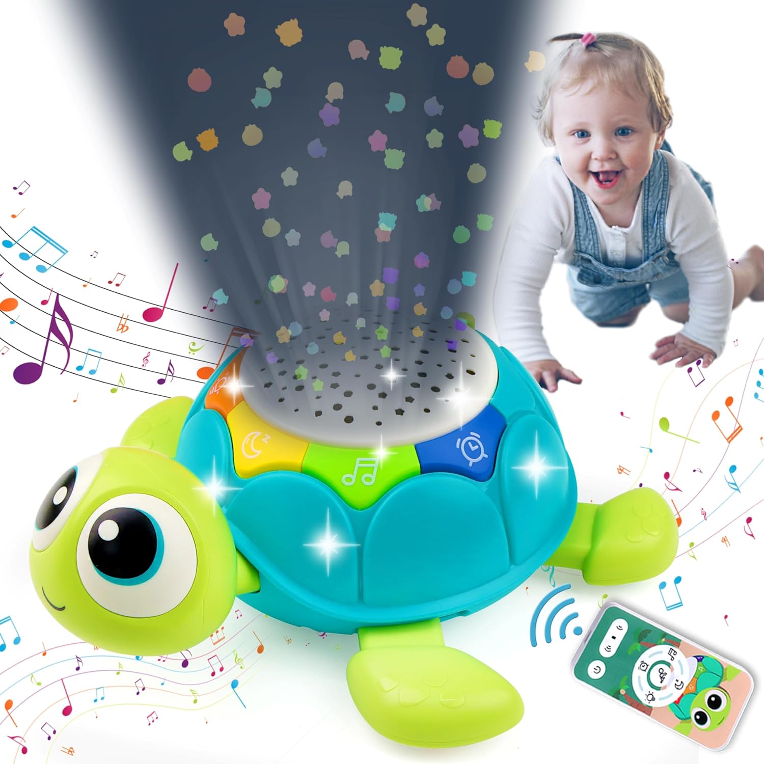 Muzikale Projector Schildpad voor Baby Kamer l Lamp l Vanaf 6 maanden Oud