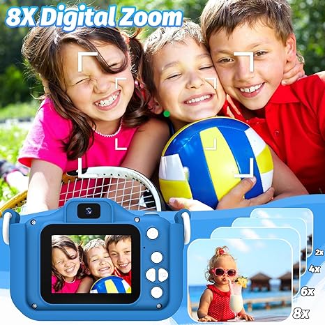 Digitale camera voor Kinderen l 8MP l Donkerblauw l 32GB SD-kaart