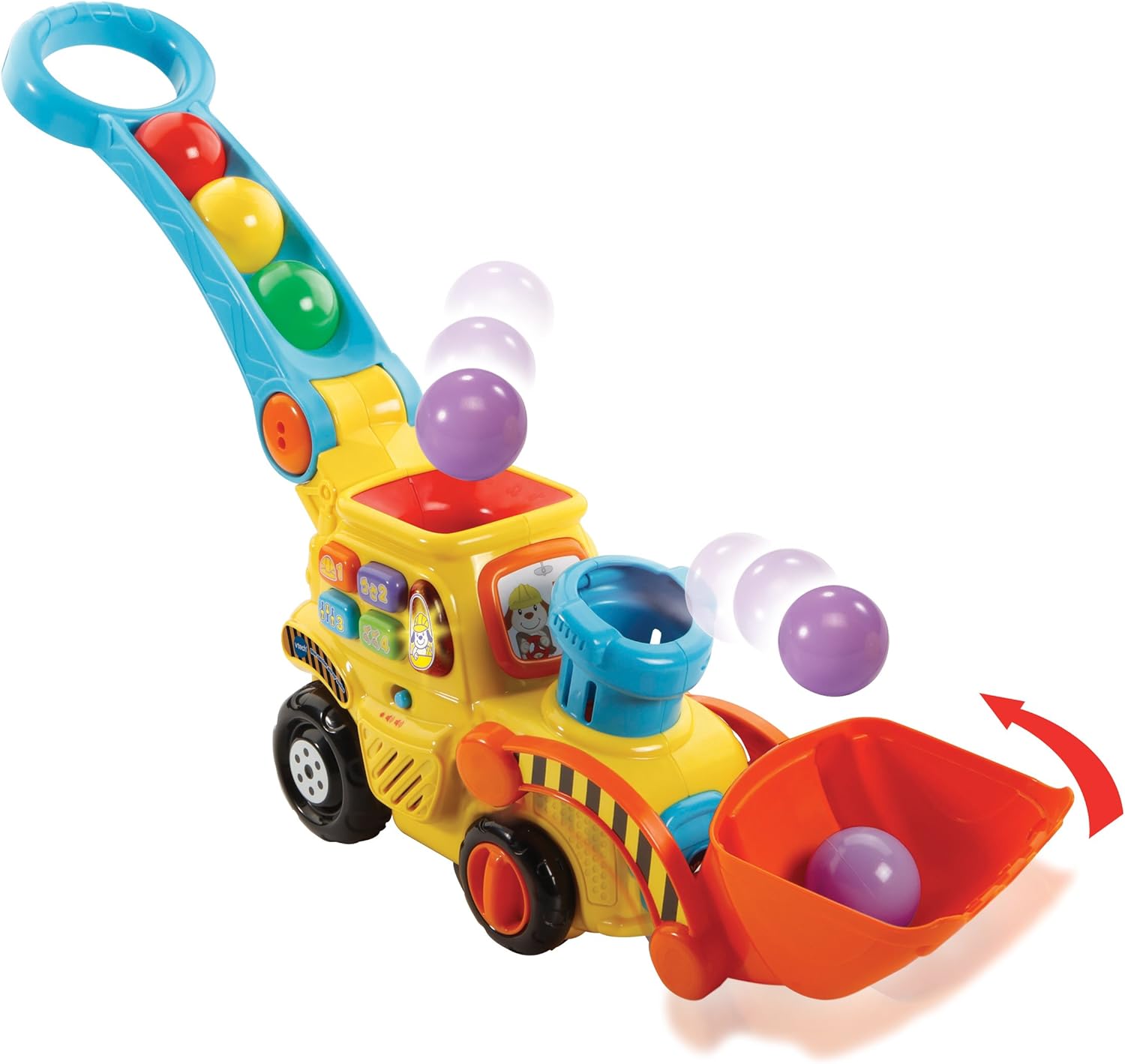 Pop-a-Balls Push & Pop Bulldozer | Bouwvoertuig Educatie Speelgoed voor kinderen van 1, 2, 3, 4 jaar