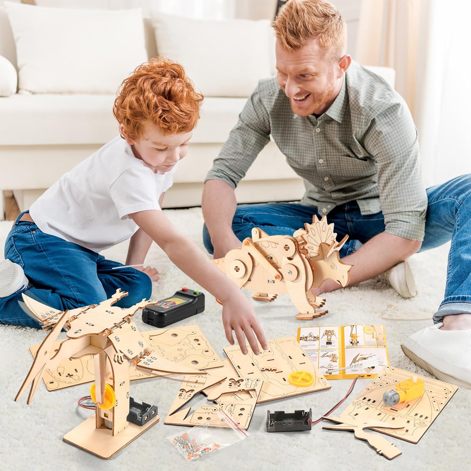 Houten Bouw dinosaurus Set l Dinosaurus STEM Pakket l Kinderen 8 tot 12 Jaar