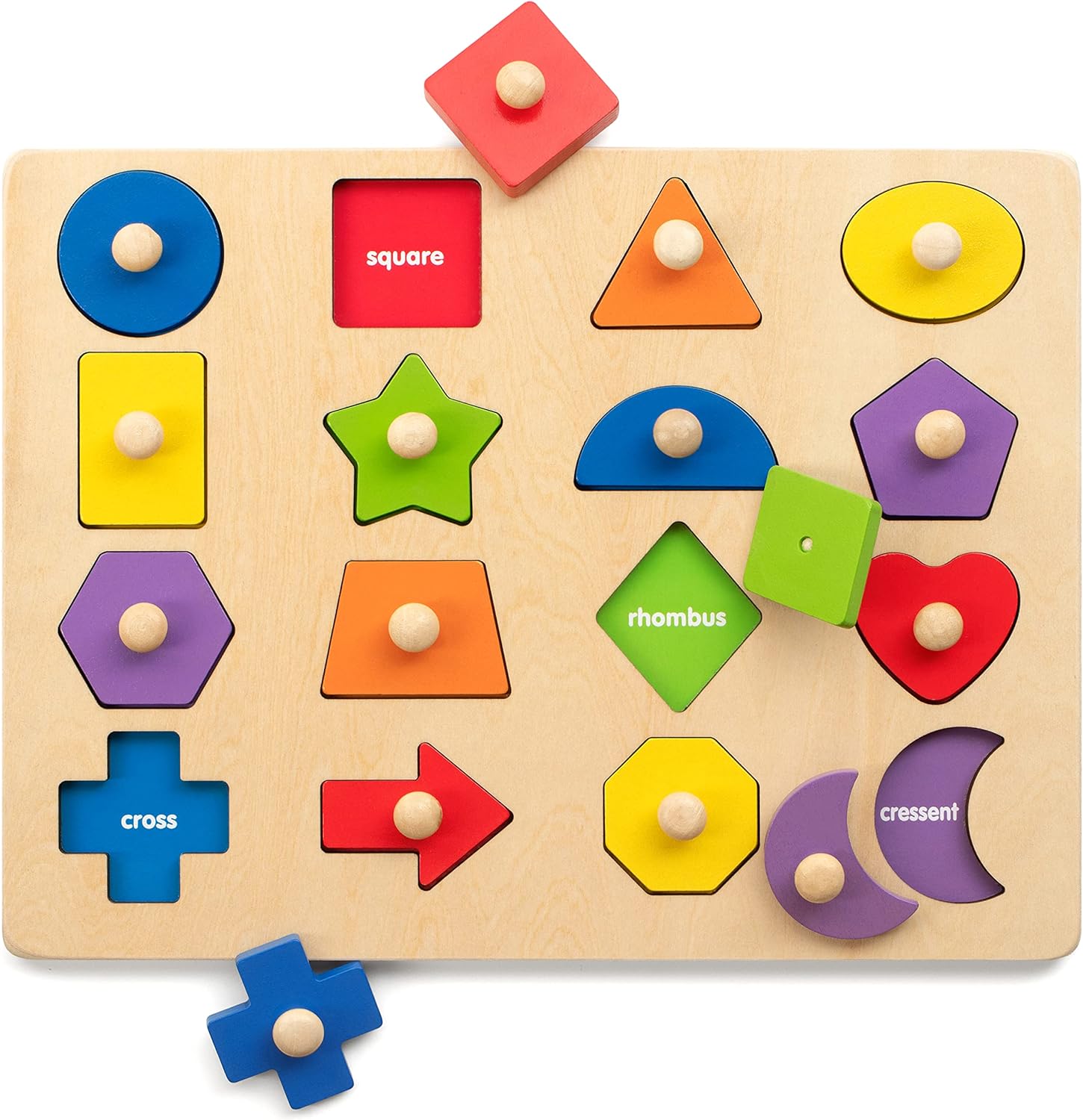 WoodGame l Montessori PeuterPuzzel Bord l Geometrische Vormen