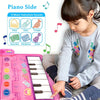 2 In 1 Baby Piano Toetsenbord Meisjes & Trommel Vloermat Met Stokken - Muzikaal Leren Zintuiglijk Speelgoed