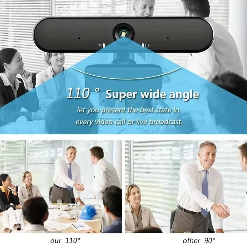 Webcam 1080p HD Zwart  l Wide Angle l Computer Camera l Built-in Microfoon