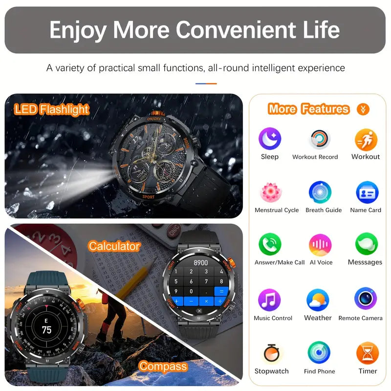 Smartwatch X4 Voor Mannen l Sporten, Bellen, Fitness Tracker l Android & iPhone