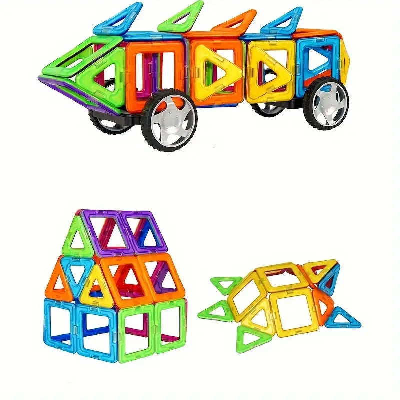 Magnetic Tegels & Bouwblokken 77 stuks l Montessori Speelgoed vanaf 18 Maanden