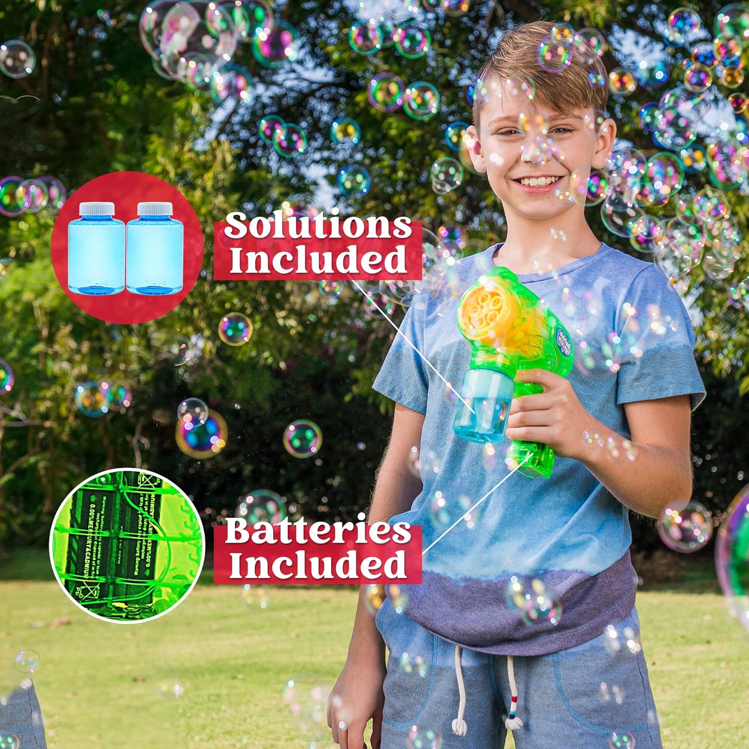 Kinder Bubbelpistool, navuloplossing, Bubbelpistolen Kinderen 4-8, Bubbel Machine Pistool voor Peuters 1-3, Bubbelpistool Blaster Speelgoed Buiten