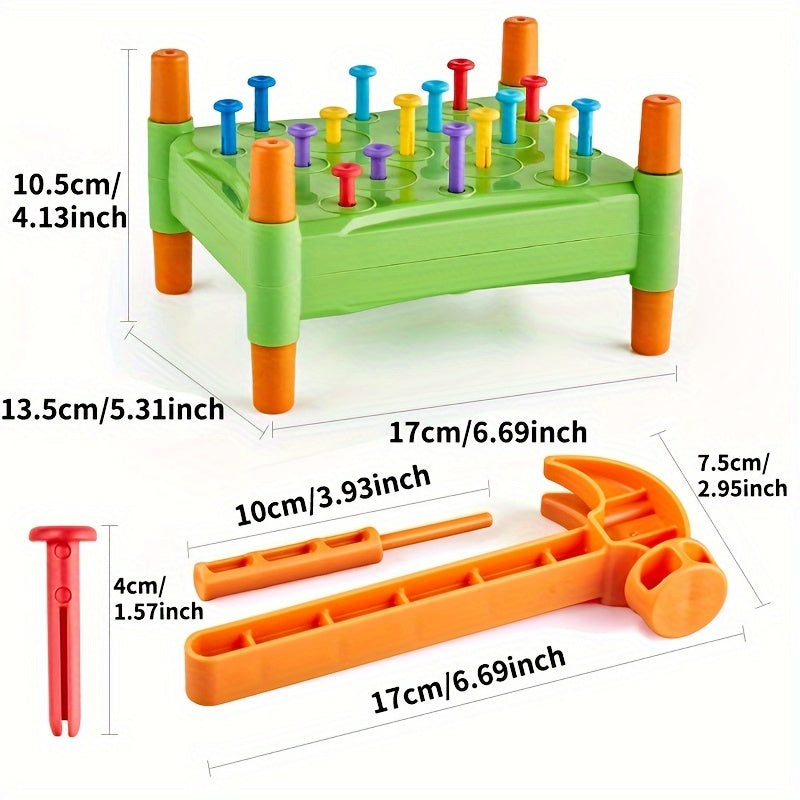 Educatief Speelgoed voor Vroege Ontwikkeling - Hamer en Spijker Stapeltafel, Focus Training Speelgoed