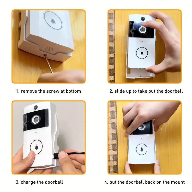 SmartBell V4 l Smart Video Deurbel Draadloze Oplaadbare Deurcamera met 1080P resolutie