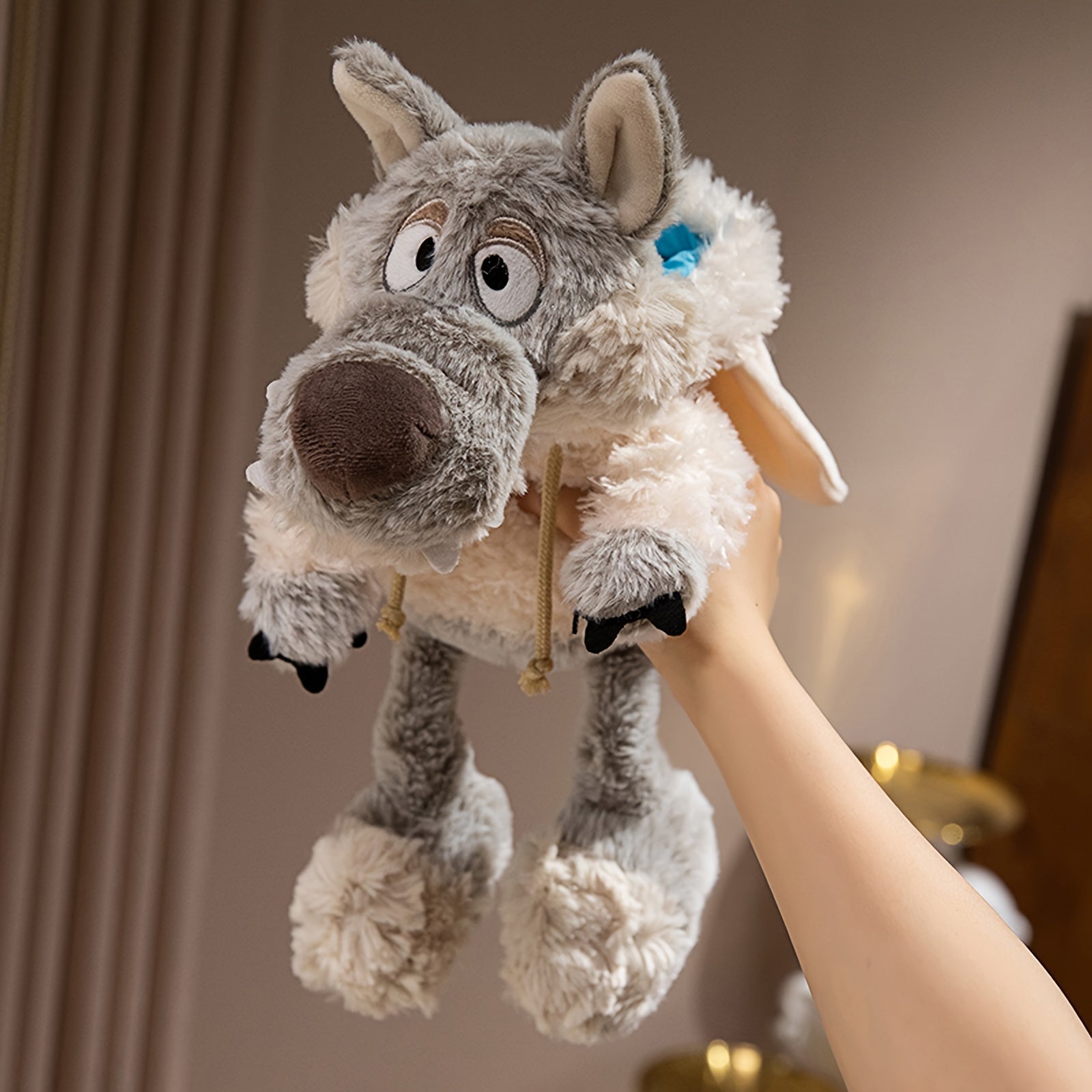 Knuffelige Wolf in Schaapskleren Pluche - Zachte Polyester Knuffel, Cartoon Decor, Perfect Cadeau voor Kinderen 0-3 Jaar