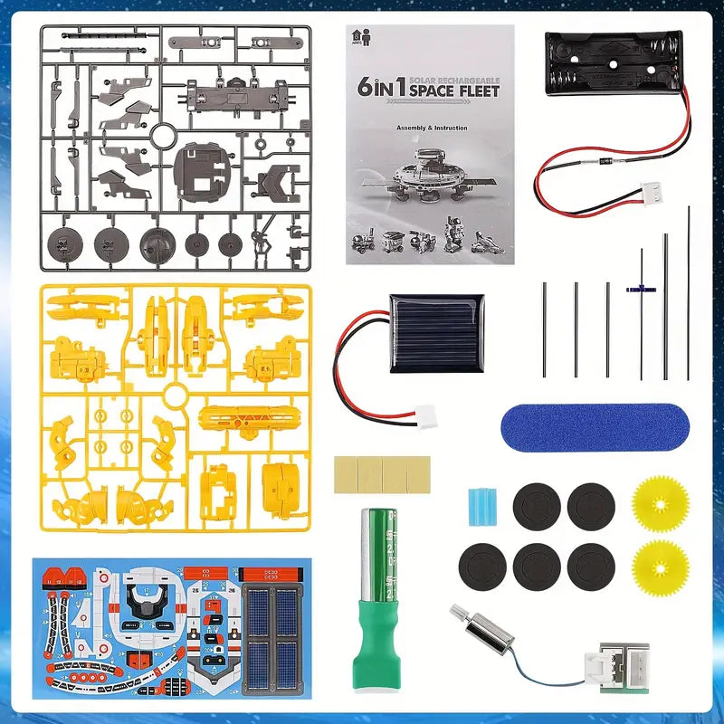 6 in 1 Solar Robot Geel - Bouwspeelgoed Set l Jongens en Meisjes  8 tot 15 Jaar