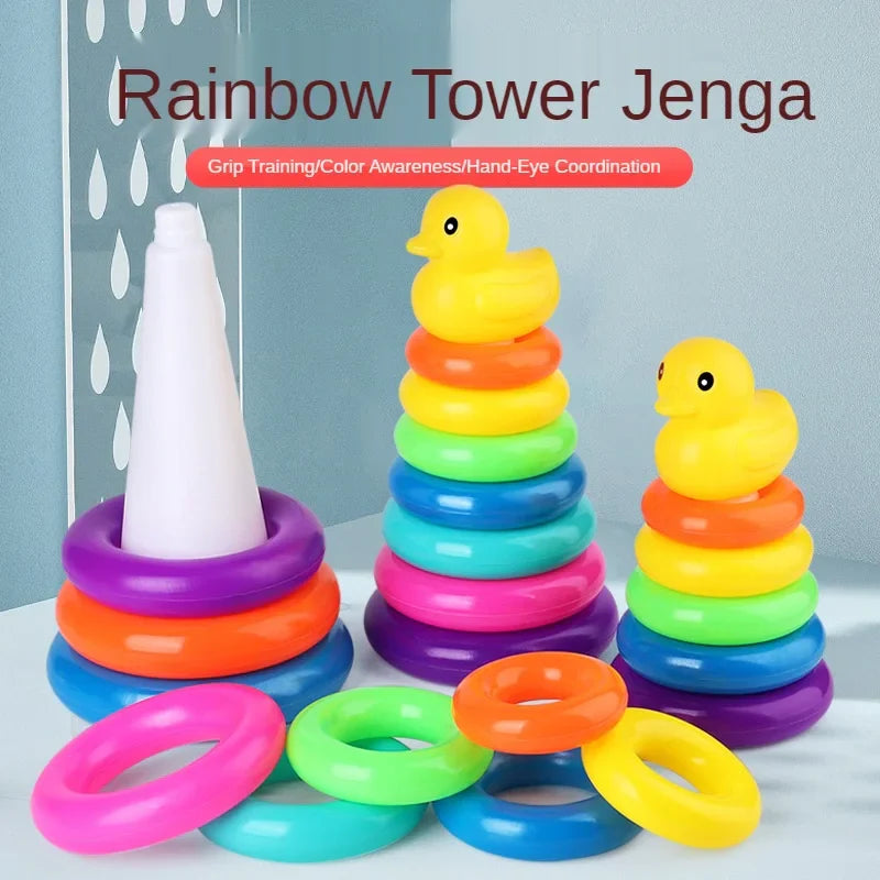 TowerGame l Regenboog Stapeltoren Dieren met Ringen l Stapel speelgoed