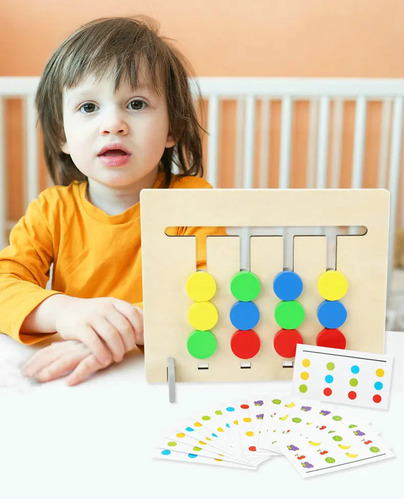 Montessori Schuifpuzzel Kleur en Vorm Matchen Hersenkrakers