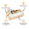 Piano Busy Board & Prik bord met 6 LED en Knoppen l Baby Montessori Speelgoed 6, 12, 24 Maanden en ouder