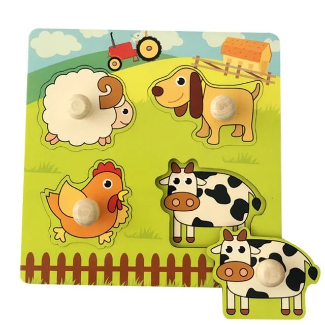 WoodGame l Montessori Baby Puzzels Houten l Kinderen 1, 2, 3+ Jaar