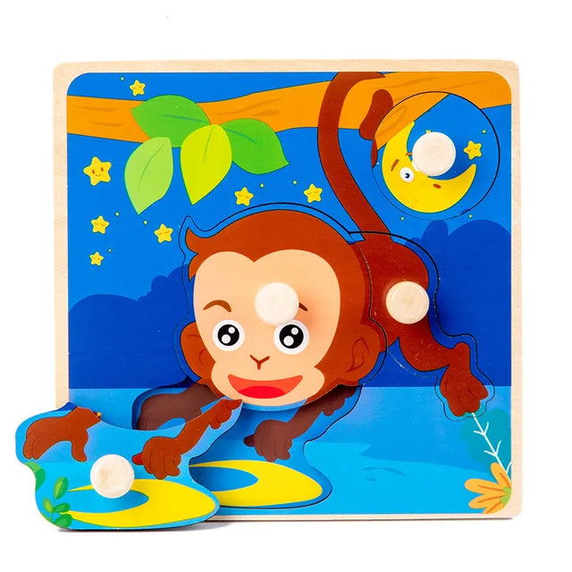 WoodGame l Montessori Baby Puzzels Houten l Kinderen 1, 2, 3+ Jaar