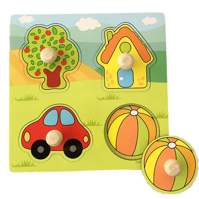 WoodGame l Montessori Baby Puzzels Houten l Kinderen 1, 2, 3+ Jaar