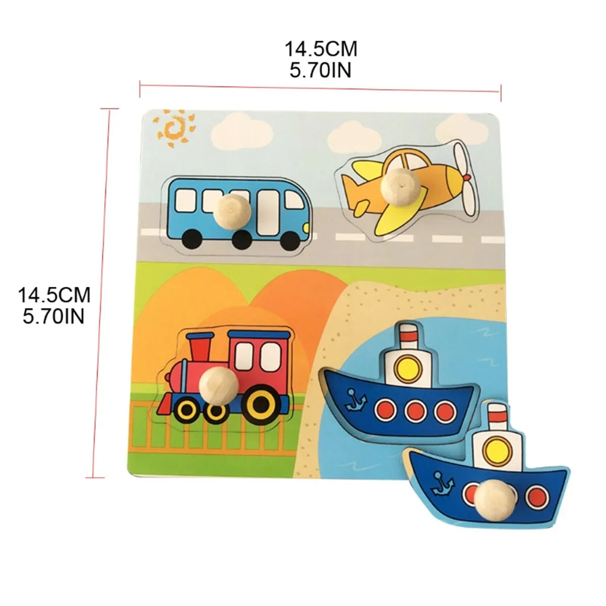 WoodGame l Montessori Baby Puzzels Houten l Kinderen 1, 2, 3+ Jaar